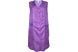 Kittel Schürze Kittelschürze Dederon Nylon blau o. rot