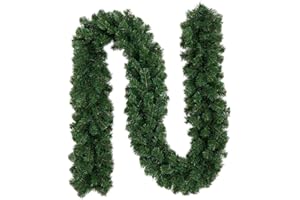 KAXENIG 2.7M Weihnachtsgirlande, Künstlich Tannengirlande, Grüne Weihnachtsgirlande, Hängende DIY-Girlande Für Kamine, Treppen, Weihnachtsdekoration