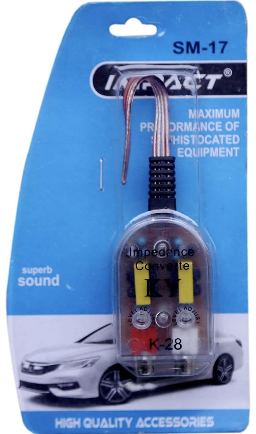 Cavee Adjustable RCA Line High to Low Converter Plastic Impedance Amplifier Adapter for Car Home Audio