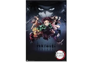 Grupo Erik: Poster Demon Slayer - Kimetsu no yaiba - Poster mural Anime - 61 x 91,5 cm - Papier brillant et encadré - Décoration de la maison, Manga Anime Gadget