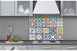 DIMEX LINE Plaque de crédence de cuisine en composite AZULEJOS 80 x 60 cm | Protection anti-éclaboussures pour cuisinière d'évier | Aluminium Dibond épaisseur 3 mm – Fabriqué en UE | Colle incluse