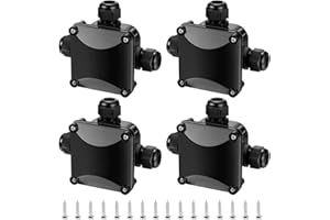 VARHHUXHA 4 Pièces Boîte de Jonction IP68, Connecteur Étanche 3 Voies Connecteurs Boîtier Électrique Extérieur, Boite Raccord Electrique Etanche - Ø 5.5mm-10.2mm/Noir
