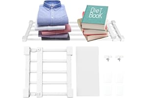 Otufan Scaffale Telescopico,Mensola Regolabile Per Armadio Estensibile Divisori Scaffale Per Armadio Per Divisorio Armadio Divisorio A Strati Scarpiera Scaffale Separato(38-55cm)