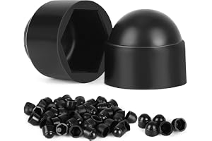 50 stycken sexkantiga skyddskåpor, M8 x 13 mm, skruvskydd, svart, täckkåpor för skruvar, PE-plastkåpor för skruvar, muttrar och skruvhuvud