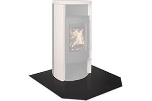 ‎ENERGIEWERK OST GMBH Funkenschutzplatte aus Stahl in Sechseck-Form - Bodenplatte für Kaminofen - Größe 120 x 100 cm