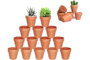 HDKAJL 20 Pcs Terracotta Pots, Clay Plant Pots, Mini Ceramic Flower Pots with Drain Hole, Small Craft Nursery Pot, Pottery Pots for Indoor/Outdoor Cactus Succulent House Plants (3.5x3 cm)