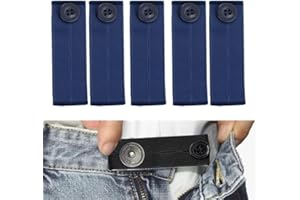 Wenrecu 5PCS Adjustable Waist Extender,Button Extender for Jeans,Elastic Waist Extenders,Elastic Button Extender Pants Waist Extension for Trousers Jeans Pants Slacks Pregnant Trousers