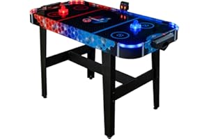Carromco Airhockey Tisch FIRE vs. Ice/Aurora – Air Hockey mit LED-Beleuchtung. LED-Puck & Pusher, Torzähler, für Kinder & Erwachsene