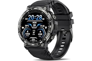 PYRODUM Military Smartwatch herrklocka, 1,52" AMOLED sportklocka med 118 sportlägen, sömn/pulsmätare/stegräknare, lösenord, v