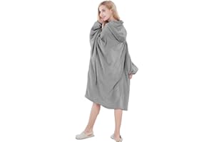 rejuvopedic Deluxe Range Of Flannel Adult Hoodie Blankets, Soft Lightweight Flannel Fabric, Oversized Soft And Cosy