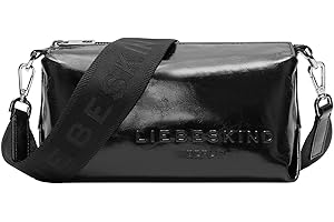 Liebeskind Berlin Cam Bag S-Elvira PT Crinkle-Black, damska torba na ramię, Czarny