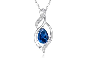 FANCIME Birthstone Necklace for Women Teardrop Necklace 925 Sterling Silver Infinity Love Birthday Jewellery Gifts for Mom Women, 16"+2" Inches