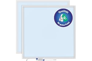 LECOM LED Panels Rasterdecke 62x62-2 x Einbauleuchte Tageslicht Kaltweiß 4000lm Deckenleuchte Rasterleuchte LED Deckenpanel Deckenlampe Rasterdeckenleuchte (6500K)