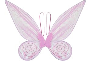 Aunaeyw Luminous Fairy Wings for Girls Children Adults Butterfly Fairy Wings Elf Angel Wings Halloween Costume for Sparkle Princess Party Favour