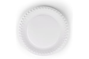 Inoverse 100 piatti di carta, bianchi, usa e getta, rotondi, 18 cm, ecologici, stoviglie usa e getta, piatti da torta, piatti monouso in cartone, piatti di carta