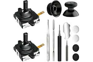 Joystick ersättningssats för Meta Quest 3-kontroller – 2 × analoga tumstift + 4 × Thumbstick Caps med verktyg – kompatibel Quest 3 tillbehör för vänster/höger handkontroll reparation