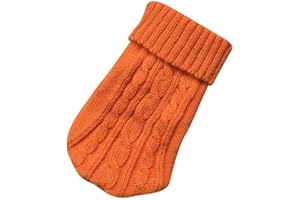 Doublehero Haustier Kleidung Herbst Winter Strickpullover Kostüm Jacke Mantel Rollkragen Warm Hundebekleidung Katze Kleiner Hunde Pulli Hemden Shirts Niedlich Haustierkleidung (S, Orange)