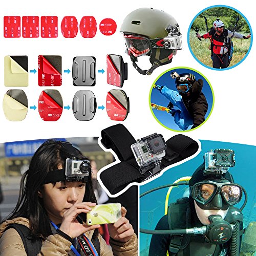 Quimat Zubehör für GoPro 50-In-1 Essentiell Bundle Set für GoPro Session Hero 4/3+/3/2/1 + SJCAM Sj4000 Sj5000 Sj6000/Xiaomi Yi Sport Action Kamera Zubehör Kit - 6