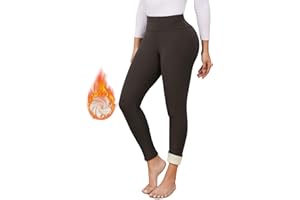 TMEOG Legging Polaire Femme Leggings Chaud Hiver Legging Thermique Taille Haute Pantalon Doublé Polaire Pantalon Fourré Fleece Leggings de Yoga Jogging Gym pour Femme
