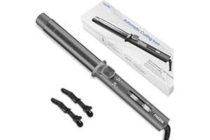 Faszin Hair Curler, Newbie One-Touch Automatic Curling Iron Wand 12s Create Charming Curls with LCD Display&5 Adjustable Temper Professional 32mm Curlers Irons 360° Rotating, Gray