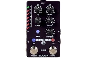 MOOER Drummer X2 Professional Stereo Multi Drum Machine with Fill function, Tap Tempo function, Editor Software for electric guitar, bass guitar