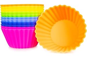 PhoneNatic - 12 x foremek do babeczek XXL w 6 różnych kolorach – silikonowa forma do pieczenia dużych muffinek, 9 cm