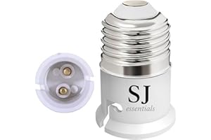 SJ ESSENTIALS E27 to B22 Socket Converter - Screw to Bayonet Lamp Holder Adapter | ES to BC Lamp Base for LED, Incandescent, CFL Bulbs | Durable & Heat-Resistant Converter for Home, Office, and DIY Lighting