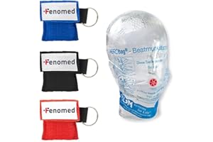 GENERISCH Fenomed Beatmungstuch Schlüsselanhänger Taschenmaske CPR-Tuch für den Schlüsselbund (blau)