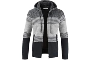 Shuanghao Cárdigan de Hombre Cuello Alto Casuales Chaqueta Chaqueta de Punto para Hombre Sudaderas con Capucha Suéter de Punto