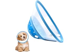 SMATIME Pet Cone Collar Protective Cat Recovery Collar Cone Comfortable Cat Cone Collar Adjustable Elizabethan Collar Anti Bite Lick Plastic E-Collar After Surgery for Small Cat Dog Kitten Puppy 1-2kg, Blue