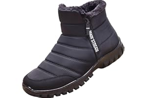GILKUO Winterschuhe Herren Warme Gefüttert Winterstiefel Reißverschluss