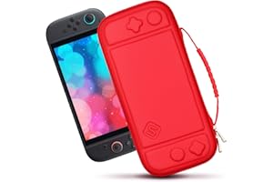 sisma Slim Carrying Case Compatible with Nintendo Switch 2 Console 2025, Hard Shell Travel Protective Case Switch2 Thin Pouch Accessories Storage Pocket & Game Card Holders -Red