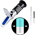 Real Instruments 0-90% Brix Meter Refractometer Portable Hand Held Sugar Content Hydrometer Automatic Temperature Compensation Grape Wine Extractor Tester Machine For Sugar, Food, Fruit,Honey