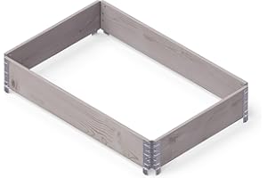 Upyard GardenBox – Moderno bancal Elevado de Marco de palé – bancal Elevado Modular de Madera para jardín y terraza – Certificado PEFC, 120 x 80 x 19,5, Gris