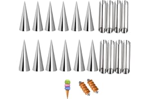 Bkrdty Cannoli Stampi 20 Pezzi Cannoli Form Tubi Acciaio Inox Antiaderente Coni per Torte Pane Pasticceria Cream Horn Roll Mold