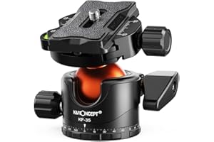 K&F CONCEPT KF-35 Kugelkopf-Stativ-Adapter, 35 mm, großer Kugelkopf-Adapter mit Schnellwechselplatte, 1/4-Zoll-Schraubverbinder, 15 kg, Tragfähigkeit mit Wasserwaage