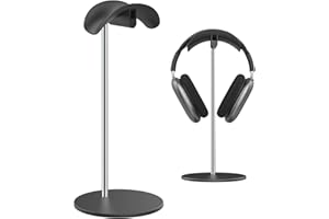 SHUOSUO Soporte para Auriculares, Soporte de Cascos de Mesa con Base de Aluminio, Compatible con AirPods MAX, Beats, Bose, B&O, Sony, Sennheiser, Gaming (Negro)