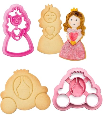 Emporte-pièces Princesse - Lot De 7 - Couronnes, Robe, Talon, Cœur - Décoration Gâteaux
