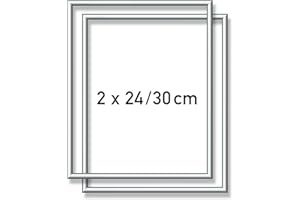 Schipper 605220771 malowanie według liczb, 2 x rama aluminiowa 24 x 30 cm, srebrna matowa bez szkła do Twojego dzieła sztuki, łatwy samodzielny montaż