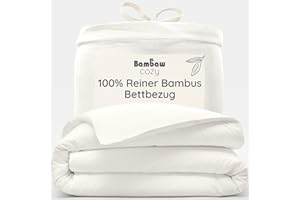 ‎BAMBAW Bambaw Bettwäsche Bambus 135x200 cm, Anti Milben Bettbezug, Bettwäsche 135x200 Sommer, nachhaltiger, hautfreundlicher und kühlender Bettbezug aus 100% Bambusfasern (Elfenbein)