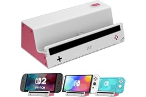 HEIYING Switch Base,Portble Charger Dock for Nintendo Switch 2/ OLED/Lite,Charging Dock Station with Standard USB-C Port for Easy Console Charging