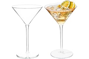 HAHASHOW Vasos de Cóctel Irrompibles Vaso de Cóctel de Plástico Tritan Con Tallo, Martini, Margarita, Mojito, 260ml, Set de 2