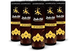 Lot de 5 Jets de Scène 5 Mètres/60 Secondes Couleur Argent- Sans déclencheurs -Jet de scène Artifice d'Intérieur à Étincelles Froides pour Mariage - Zenda Club®