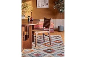 RugVista Kerala, Dywan, Dywany nowoczesne, 300 x 200 cm, Prostokąt, Niski, Pokój dzienny, Kuchnia, Prać wyłącznie ręcznie, oeko_tex_100, Czerwony/Multi