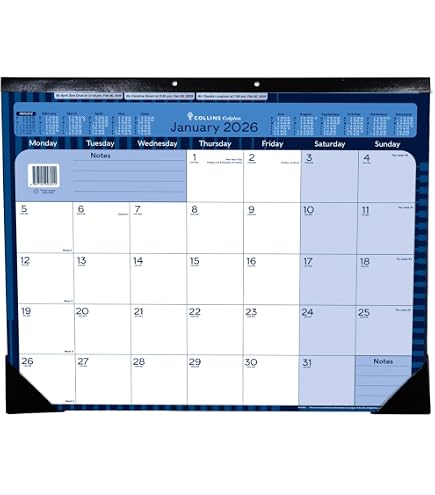 Agenda Hebdomadaire 2026 Collins Colplan - Format A5 - Couverture Rouge - Vue Verticale - Vacances UK Incluses - 4