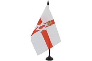AZ FLAG Northern Ireland Table Flag 5'' x 8'' - Irish Desk Flag 21 x 14 cm - Black plastic stick and base
