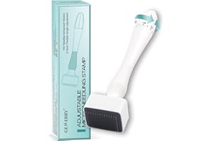 GEMERRY Dermastamp MicroNeedling - Penna Automatica per Trattamento della Pelle, 140 Microneedle Stamp, Profondità Regolabile da 0.mm a 3mm