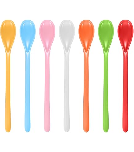 24 Pièces Cuillères Plastique 3 Couleurs Réutilisables - Petites Cuillères Dessert Colorées Sans BPA