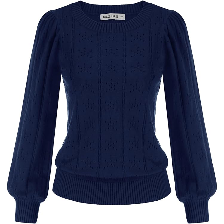 Chemisier Femme Tunique Manches Longues Col Rond - Haut Ample Avec Poches | GRACE KARIN Coupe Confort