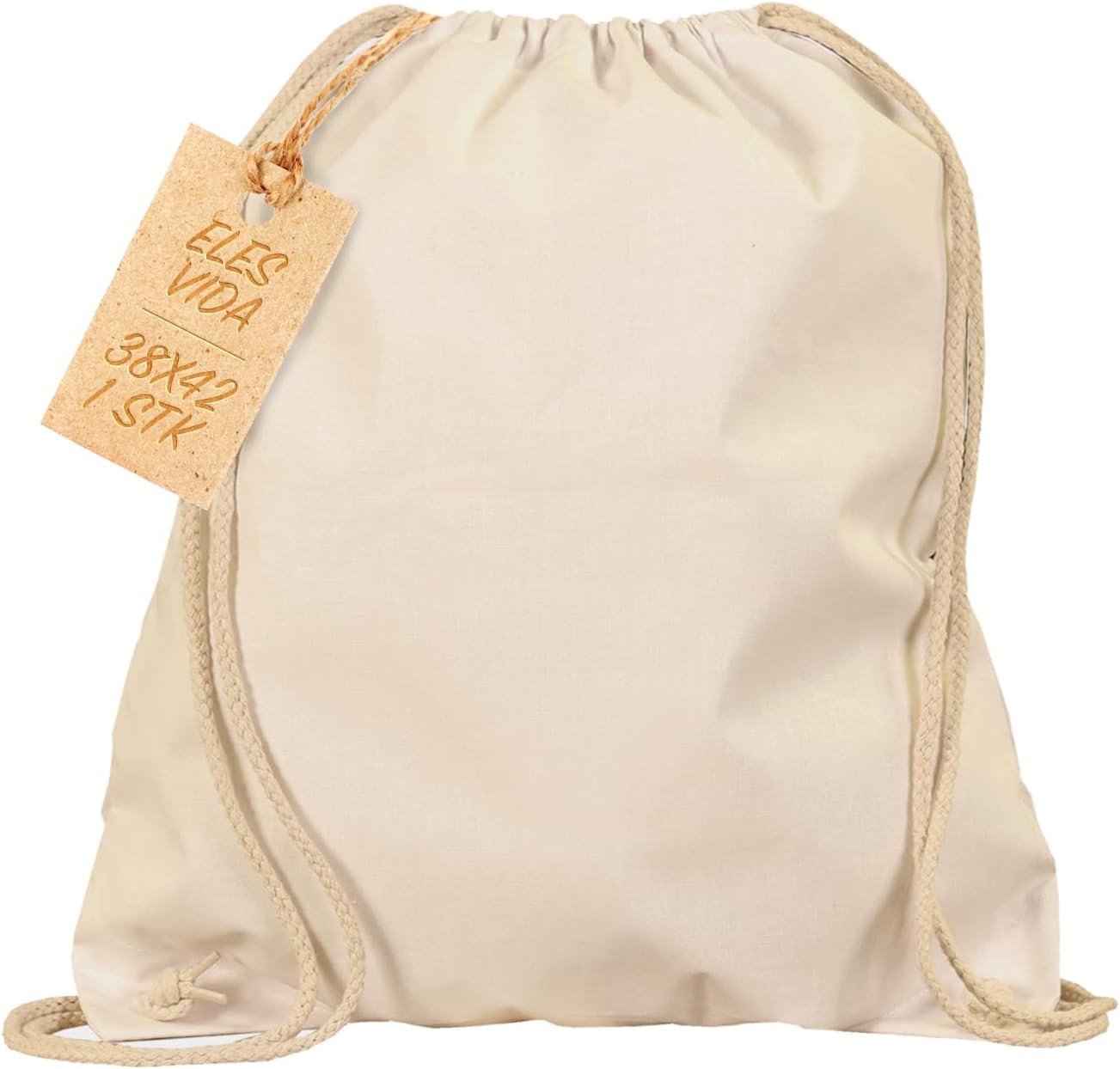 ELES VIDA Bolsa de Deporte de algodón, Certificado Oeko-Tex, Bolsa de Cuerdas, Bolsa de Gimnasia